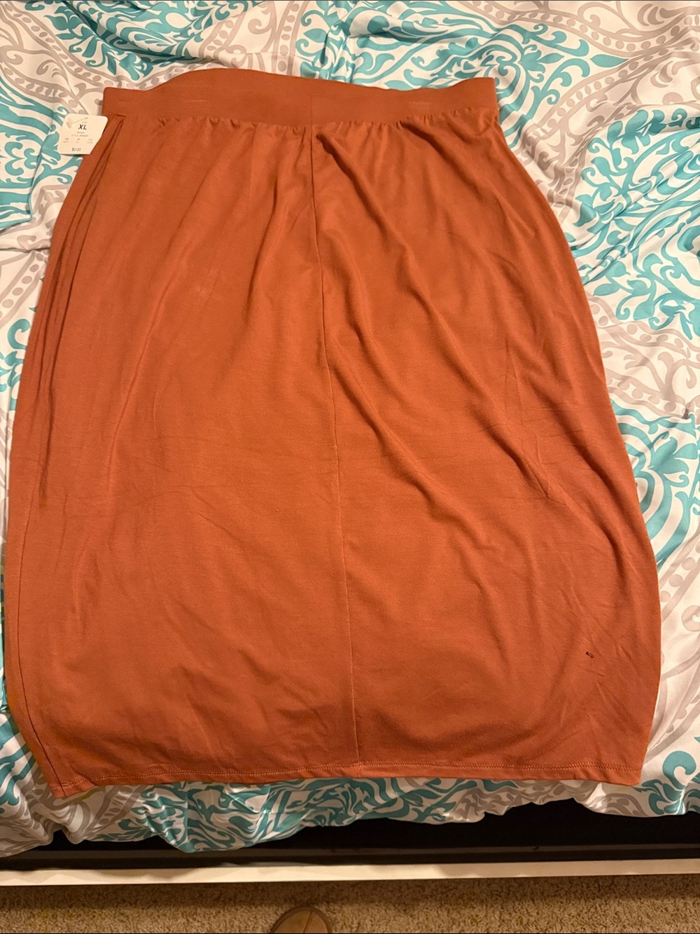 Rust Orange Women's Midi Skirt and Crop Top